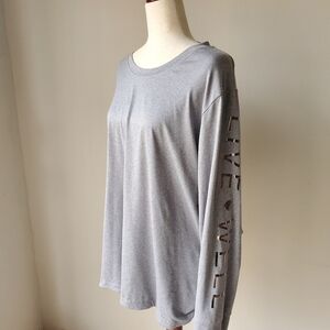 Live Well Plus Size Active 26/28 Gray Long Sleeve